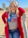 Ruby Red Soft Mid-Length Cardigan