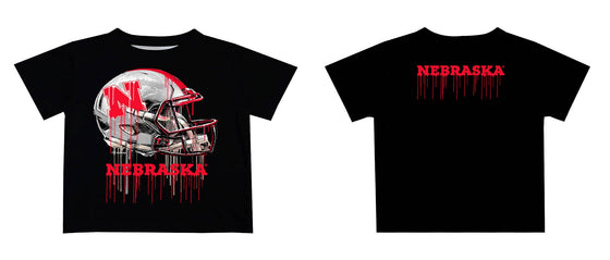 University of Nebraska Dripping Football Helmet T-Shirt