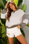 Stripe Colorblock Patchwork Sweatshirt