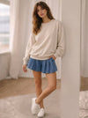 DENIM PLEATED SKIRTY SHORTS