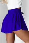 Drawstring Elastic Waistband Lined Tennis Skorts