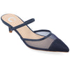 Allana Pointed Toe Kitten Heels In Mesh
