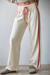 L8552 | Knit Cotton French Terry Side Contrast Trim Pants