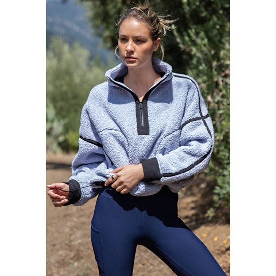 SHERPA MOCK NECK QUARTER ZIP JACKET