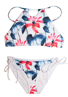  Playa del Carmen - Floral 2 PIECE HALTER TOP & SIDE TIES BOTTOMS