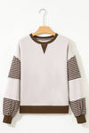 Stripe Colorblock Patchwork Sweatshirt