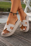 Cutout Design Open Toe Platform Slides
