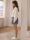 DENIM PLEATED SKIRTY SHORTS