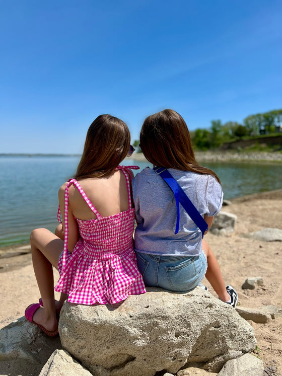 Gingham Tank with Smocked Bodice