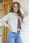 WASHED DENIM TENCEL BUTTON- FRONT JACKET
