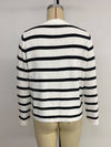 Striped Color-Blocking Long Sleeve Knit Cardigan