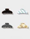 Trendy Polka Dot Acetate Large Hair Claw MK2PPM6W6HCP309