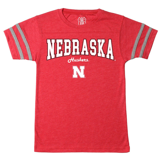 Nebraska Huskers Youth Boys Sleeve Stripe SS Tee