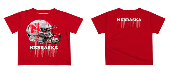 University of Nebraska Dripping Football Helmet T-Shirt