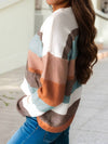 Striped Color Block Knit Drop Shoulder Sweater
