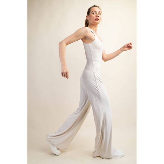 RECYCLED BUTTER WIDE LEG JUMPSUIT