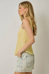Washed Thermal Sleeveless Henley Top