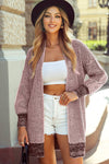 Plaid Knitted Long Open Front Cardigan - 8 Colors