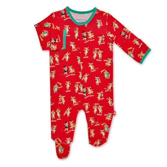 Rollicking Reindeer Holiday Modal Magnetic Footie