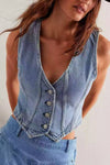 Button-Front V-Neck Vest