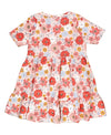 RuffleButts Peace Love & Wildflowers Knit Short Sleeve Ruffle Dress