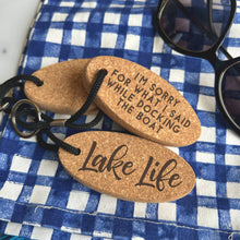  Floating Cork Keychain Boat, Lake - One-sided design