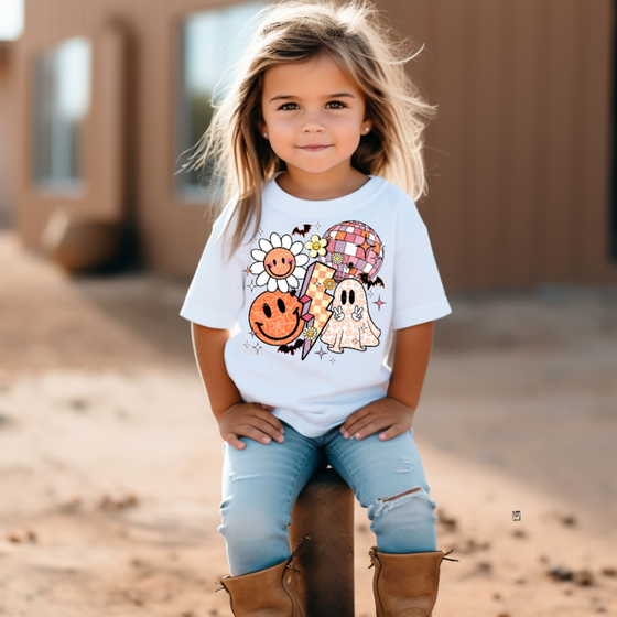 Trendy Groovy Halloween Kids Retro Fall Tee Shirt