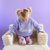 Boo Purple SWEATER Solid Knit Halloween Toddler Kids Top