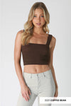 NS8255 - Shirred Square Neck Crop Top
