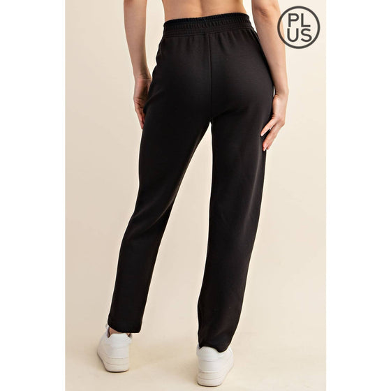 PLUS SIZE MODAL POLY SPAN SCUBA PINTUCK PANT