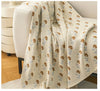 Elegant Floral Print Knit Soft Throw Blanket MK2BLW6H7HBK31