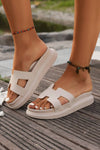 Cutout Design Open Toe Platform Slides