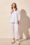 3/4 Sleeve Scuba Knit Top w/Zipper