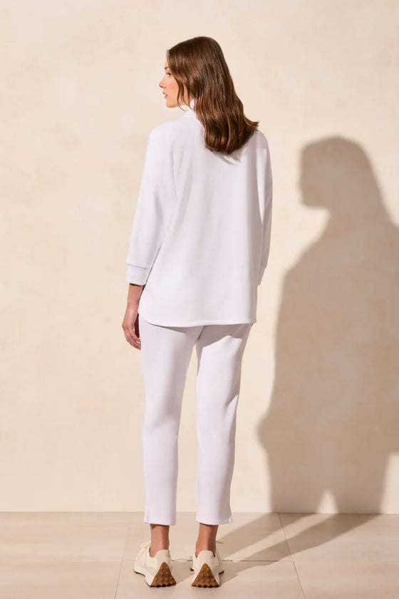 3/4 Sleeve Scuba Knit Top w/Zipper