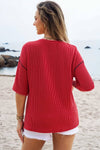 4th of July Half Sleeve Loose Ribbed USA Graphic Top | S-4X