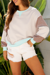 Stripe Colorblock Patchwork Sweatshirt