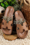 Cutout Design Open Toe Platform Slides