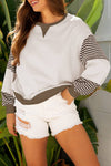 Stripe Colorblock Patchwork Sweatshirt