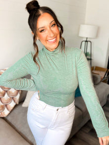 Emily Everyday Ribbed Turtleneck Bodysuit