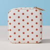 Polka Dot Pattern Print Portable Square Jewelry Box