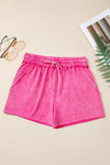 Mineral Washed Drawstring Waist Raw Cut Shorts