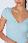 NS8386 - Double Twist Short Sleeve Top