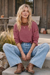 Oversized Contrast Trim Striped Top