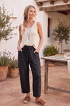 Scuba Raw Edge Detail Barrel Pants