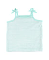 Tween Girls Vintage Aqua Stripe Terry Knit Tie Tank