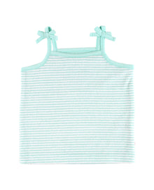  Tween Girls Vintage Aqua Stripe Terry Knit Tie Tank