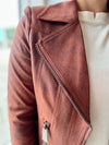 Self Fabric Moto Jacket With Zipper