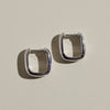 Silver Waterproof Square Huggie Earrings