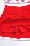 Patriotic printed bow crop top & skort. Hi-Performance material. GSD013006-