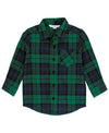 RuggedButts Hunter Plaid Flannel Long Sleeve Button-Down Shirt
